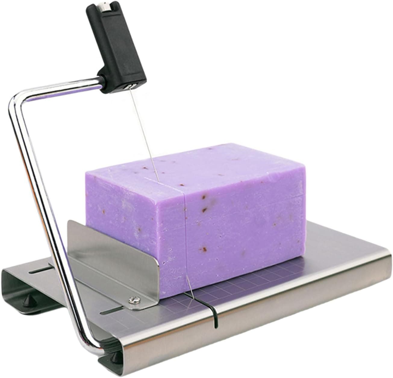SUZLAZYR Hand-Made Soap Cutter - Stainless Steel Soap Cutters with Scale for Soap Making Loaf Slicer