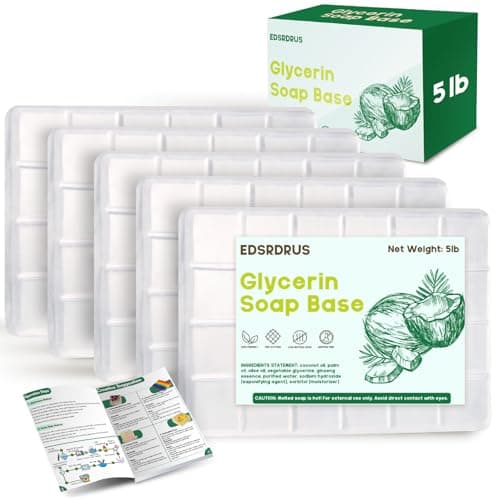 EDSRDRUS 5 lb Clear Glycerin Soap Base, Melt & Pour, Pre-Scored, Unscented