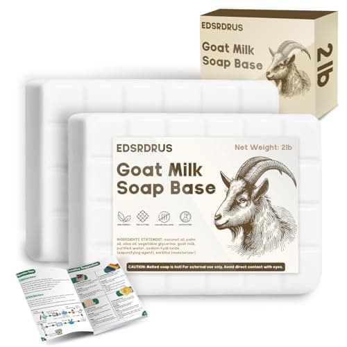 EDSRDRUS 2 lb Goat Milk Soap Base, Melt & Pour, Pre-Scored, Lightly Scented