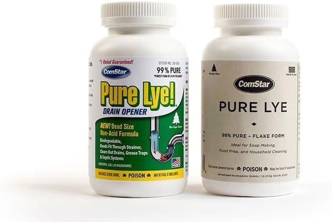 ComStar Pure Lye, 99% Sodium Hydroxide Beads & Flakes, Pack of 2, 1 lb